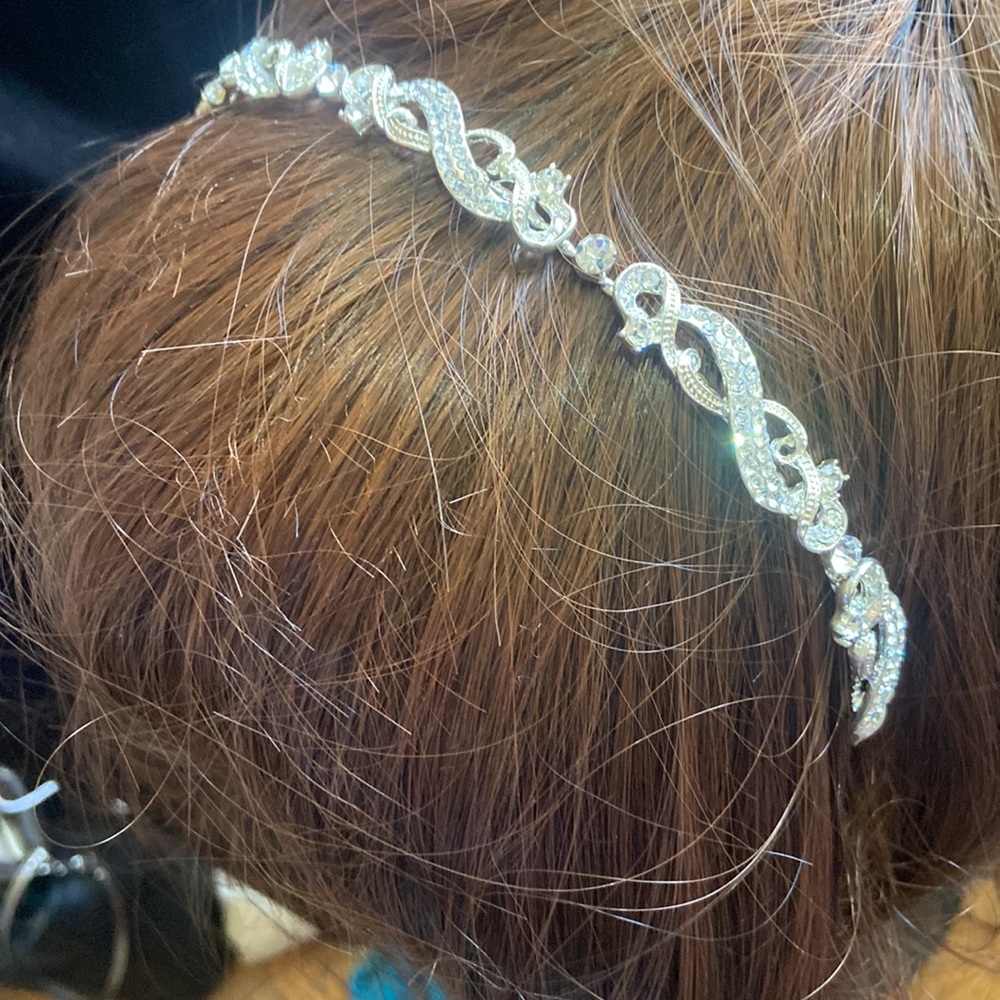 Twisting Silver & Rhinestone Headband